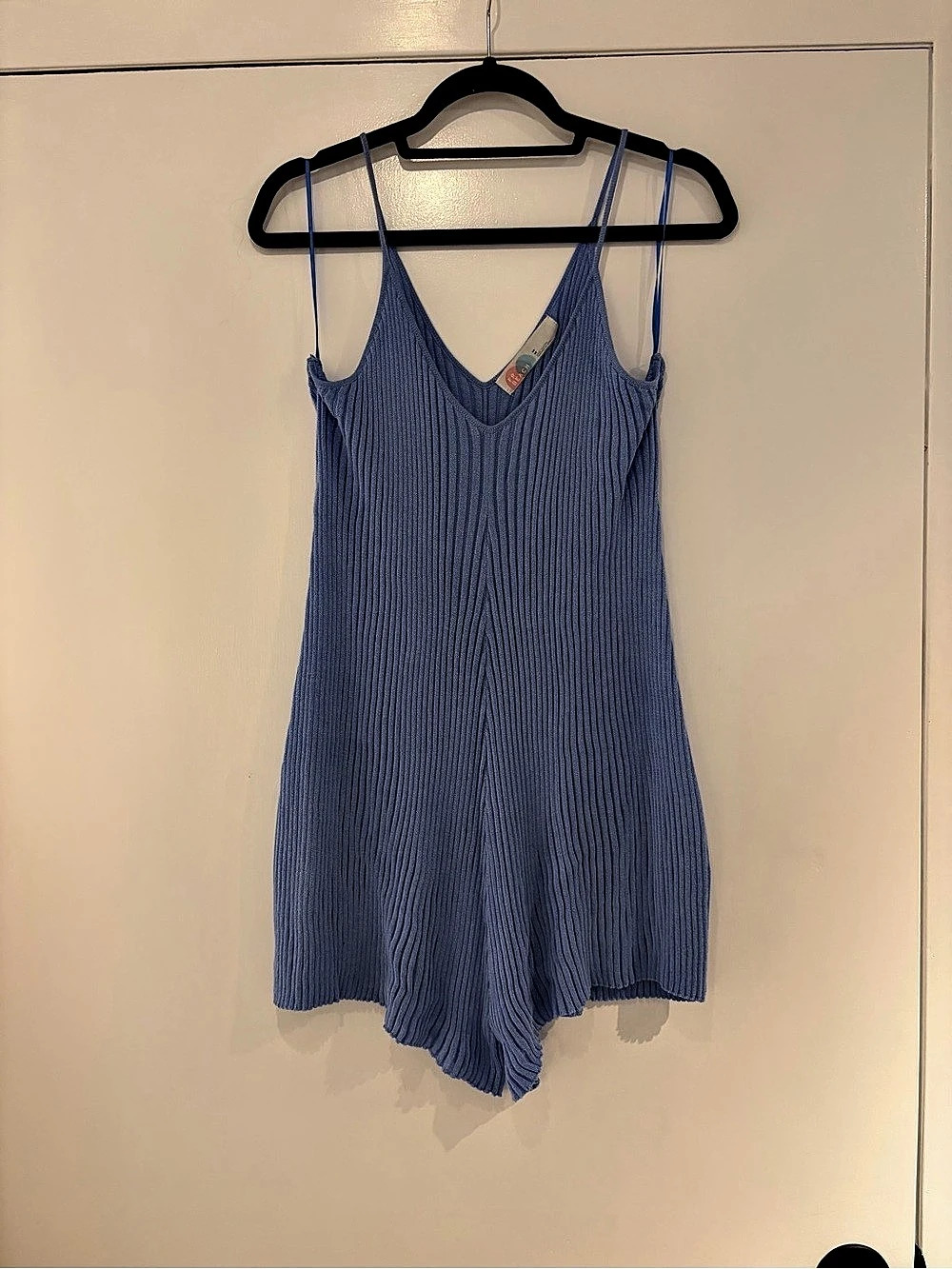 Free Beach Blue Knit Romper Size Medium Like New